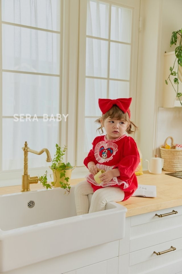 Sera - Korean Baby Fashion - #babyboutiqueclothing - Heart Apron Bodysuit - 2