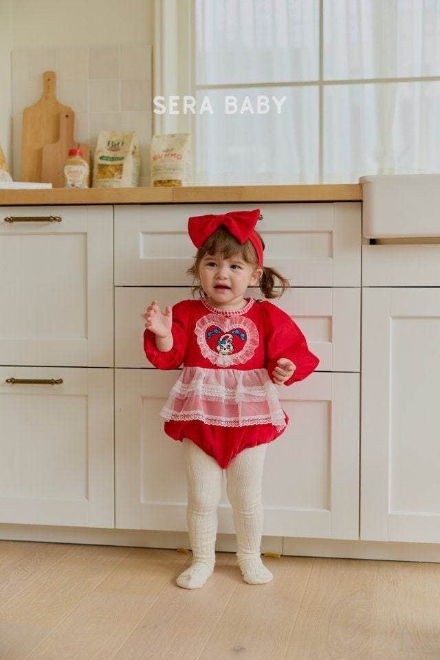 Sera - Korean Baby Fashion - #babyclothing - Heart Apron Bodysuit - 3