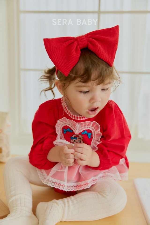 Sera - Korean Baby Fashion - #babyfever - Heart Apron Bodysuit - 5