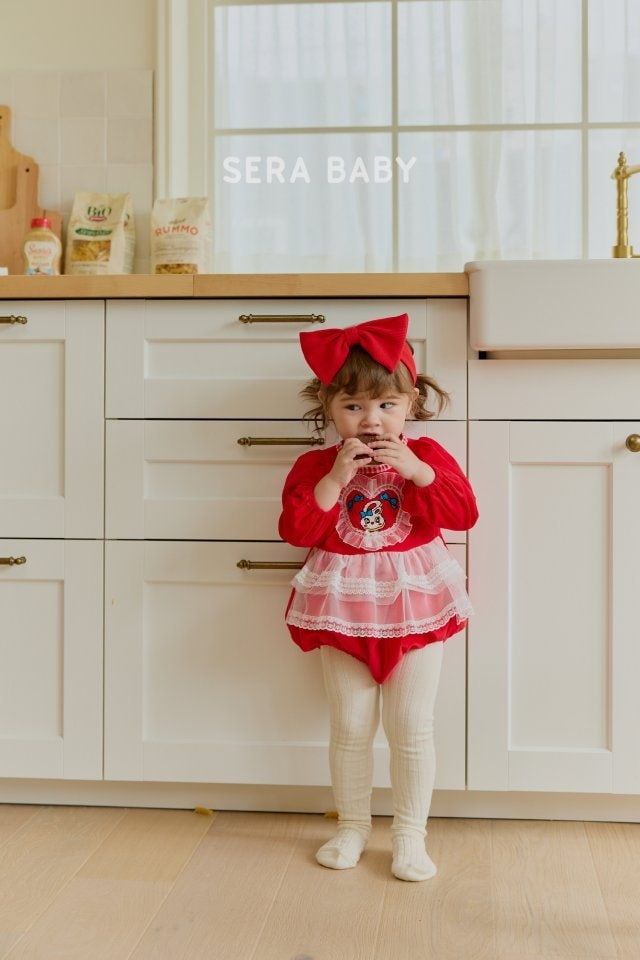 Sera - Korean Baby Fashion - #babyootd - Heart Apron Bodysuit - 9