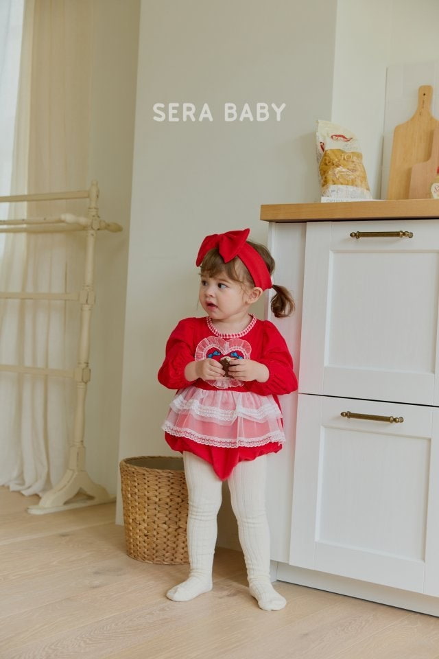 Sera - Korean Baby Fashion - #babyoutfit - Heart Apron Bodysuit - 10