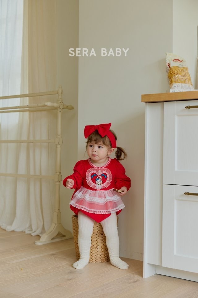 Sera - Korean Baby Fashion - #babyoutfit - Heart Apron Bodysuit - 11