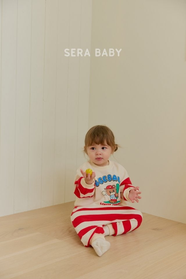 Sera - Korean Baby Fashion - #babyoutfit - Baseball Stripe Set - 7