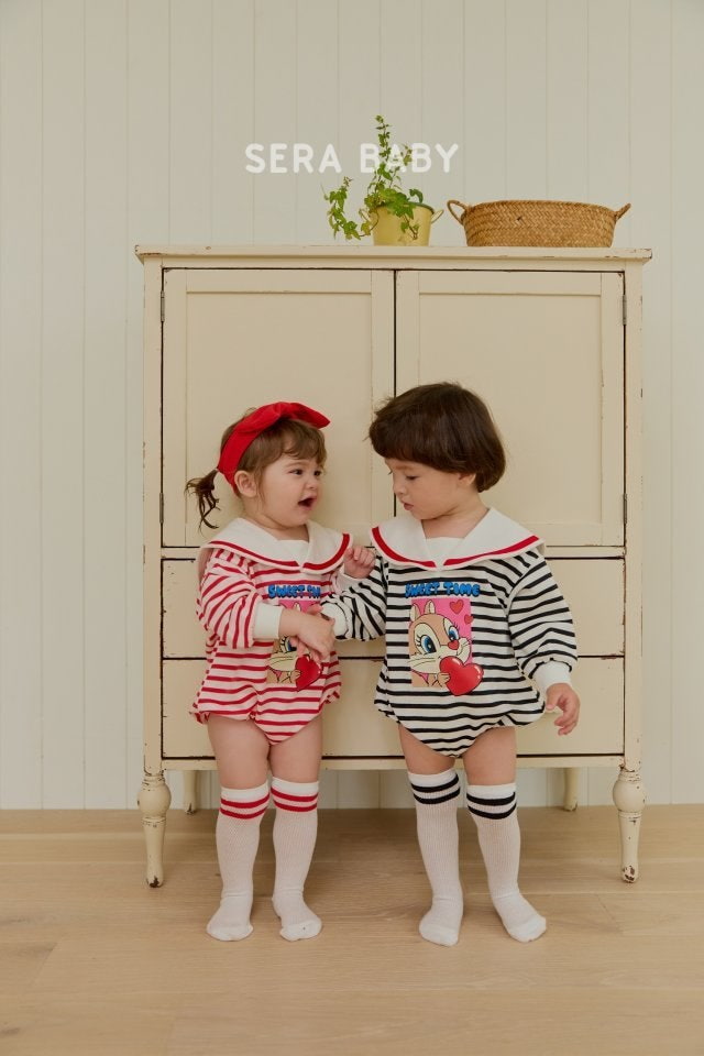 Sera - Korean Baby Fashion - #onlinebabyboutique - Sailor Stripe Bodysuit