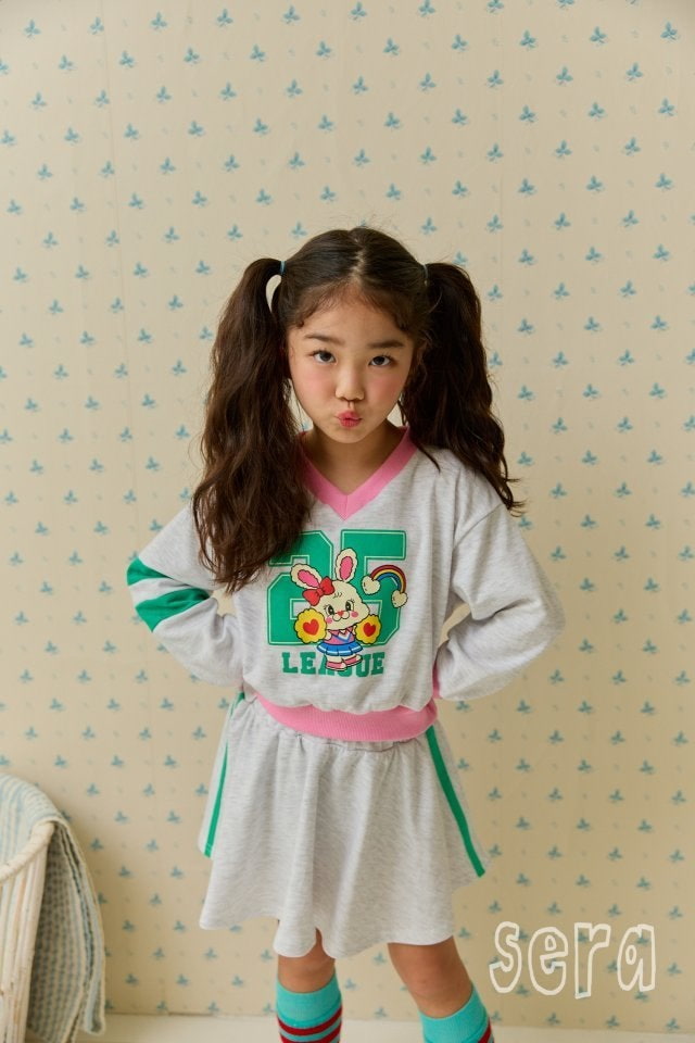 Sera - Korean Children Fashion - #Kfashion4kids - V Neck Number Skirt Set - 5