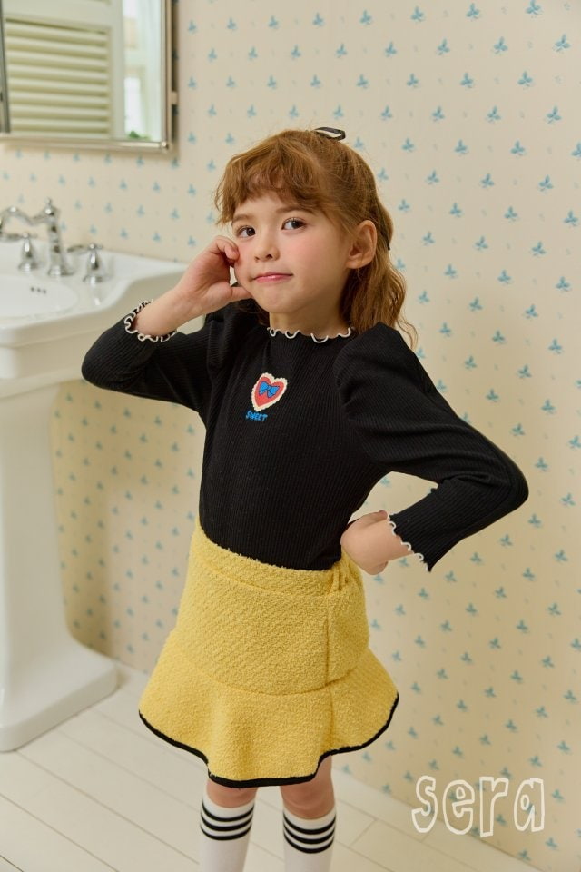 Sera - Korean Children Fashion - #Kfashion4kids - Rib Heart Puff Tee - 6