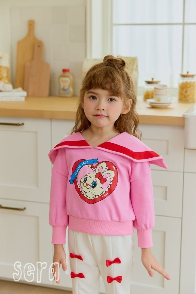 Sera - Korean Children Fashion - #childofig - Heart Sailor Collar Sweatshirts - 2