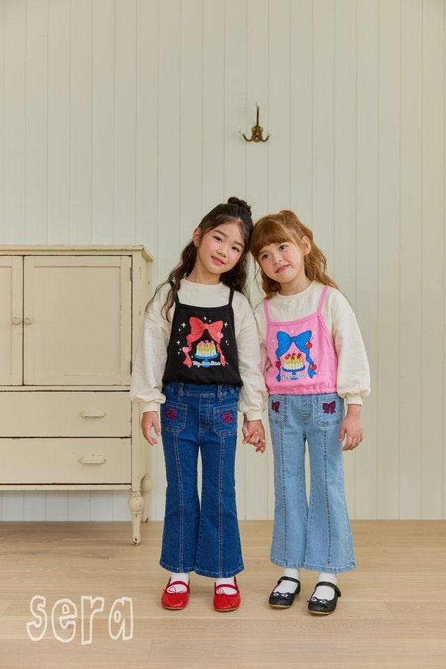 Sera - Korean Children Fashion - #childofig - Denim Bootscut Pants - 2