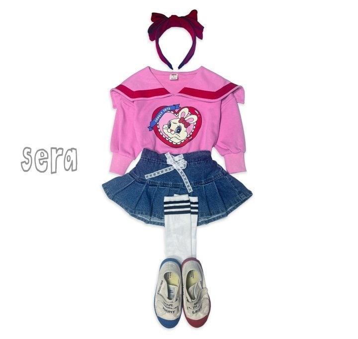 Sera - Korean Children Fashion - #childofig - Lace Denim Pleats Skirt - 10