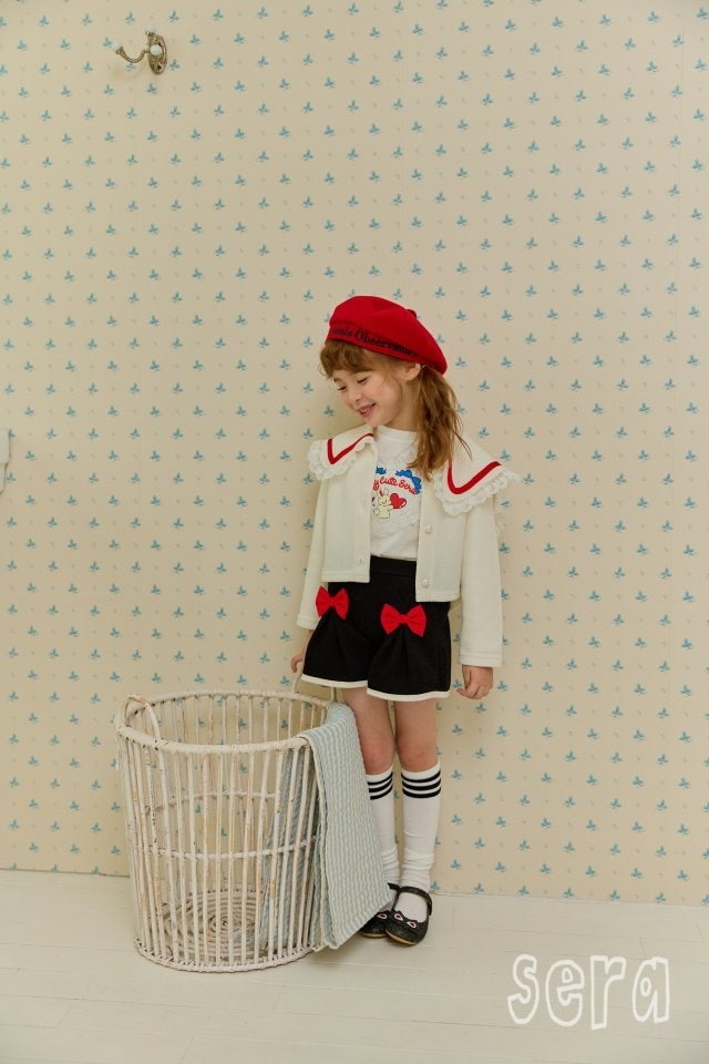 Sera - Korean Children Fashion - #childofig - Red Ribbon Pleats Skirt Pants - 6