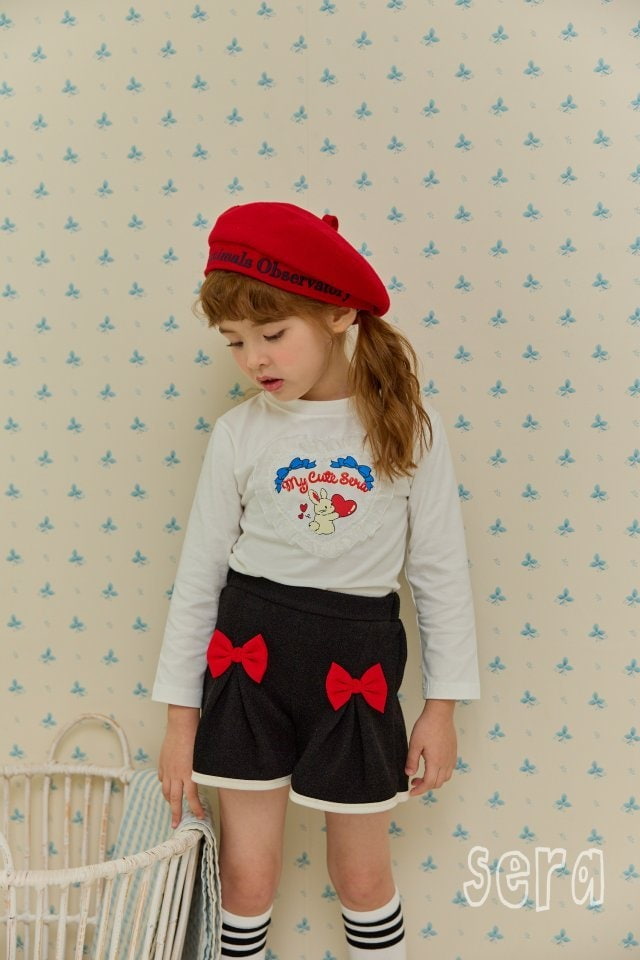 Sera - Korean Children Fashion - #childrensboutique - Red Ribbon Pleats Skirt Pants - 7