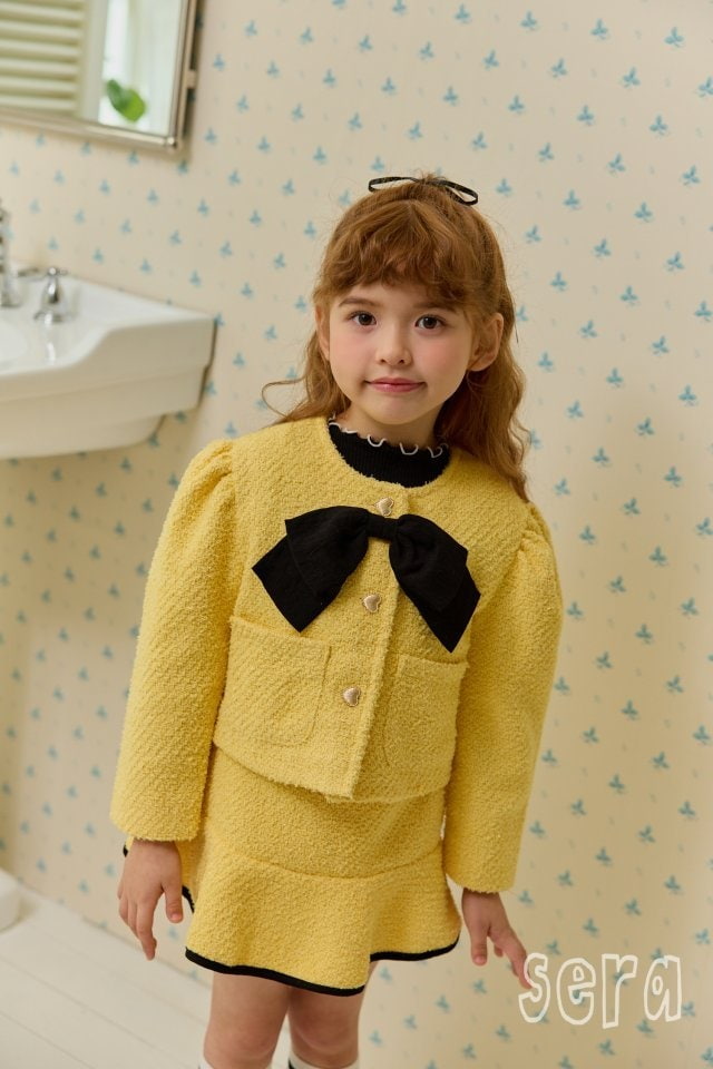 Sera - Korean Children Fashion - #childrensboutique - Ribbon Tweed Jacket