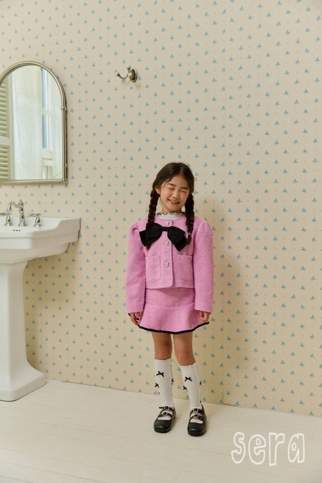 Sera - Korean Children Fashion - #designkidswear - Ribbon Tweed Jacket - 2