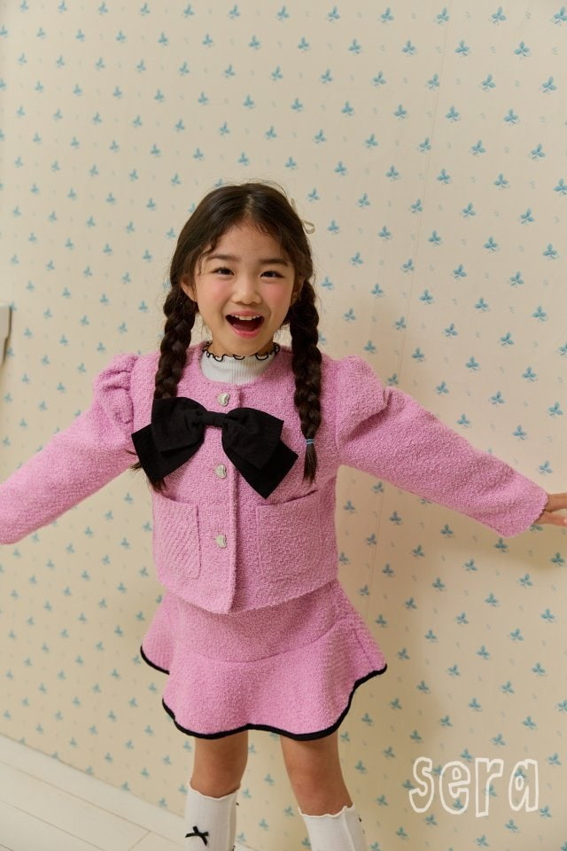 Sera - Korean Children Fashion - #discoveringself - Ribbon Tweed Jacket - 3