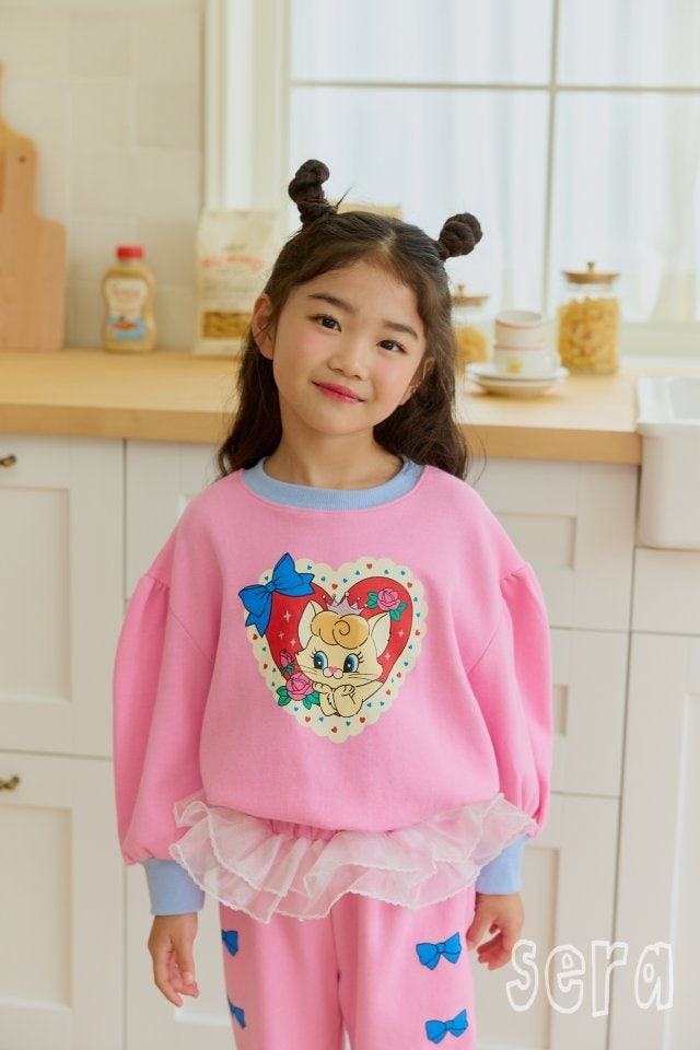 Sera - Korean Children Fashion - #kidsshorts - Heart Cat Puff Sweatshirts