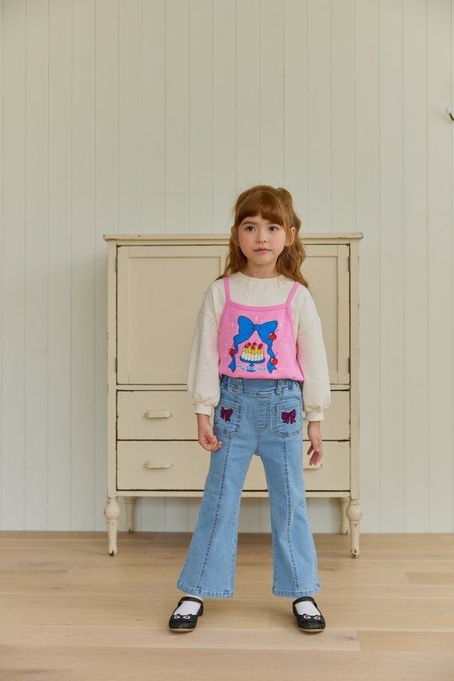 Sera - Korean Children Fashion - #kidsshorts - Denim Bootscut Pants - 7