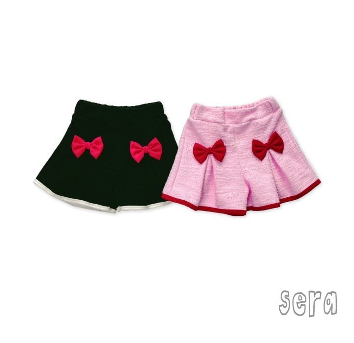 Sera - Korean Children Fashion - #kidsshorts - Red Ribbon Pleats Skirt Pants - 11