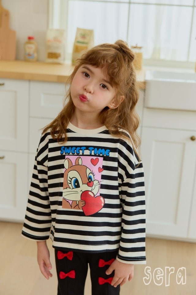 Sera - Korean Children Fashion - #kidsshorts - Chipmunk Stripe Tee - 6