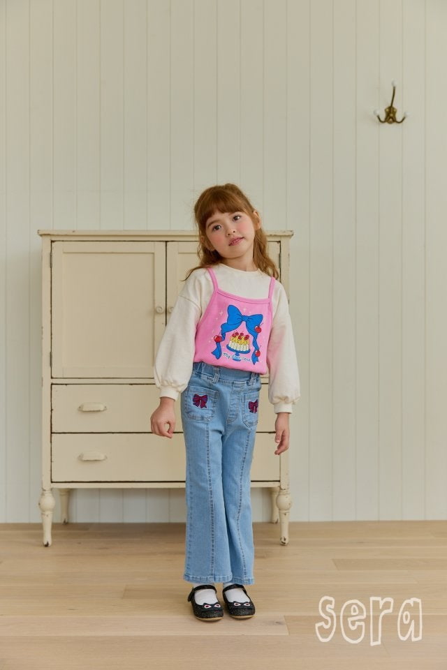 Sera - Korean Children Fashion - #kidsstore - Denim Bootscut Pants - 8