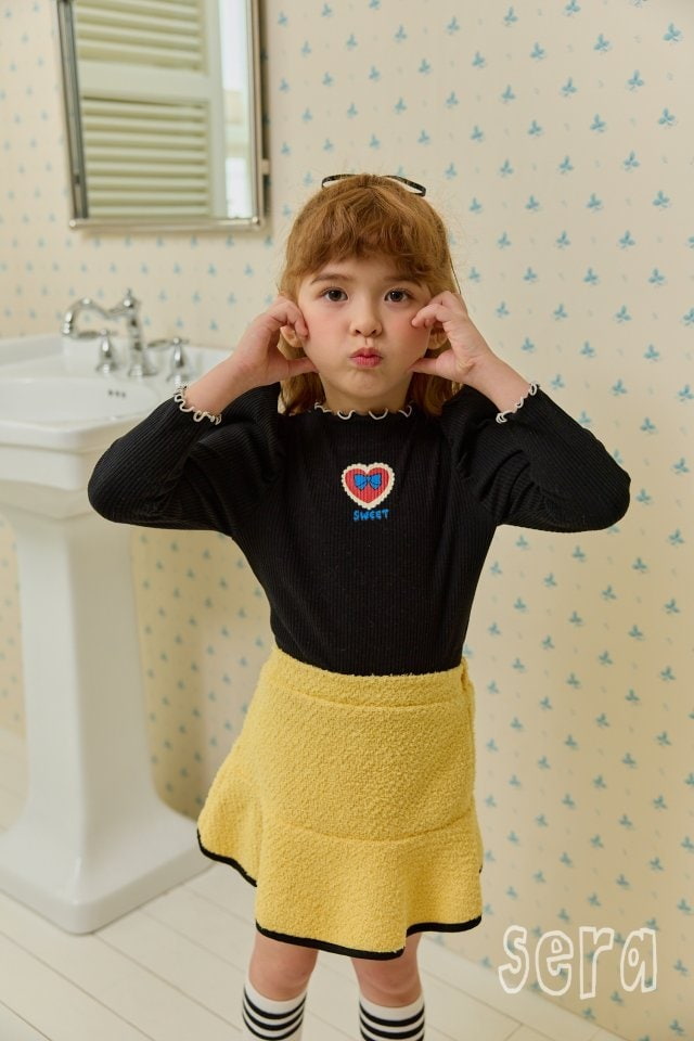 Sera - Korean Children Fashion - #kidsshorts - Rib Heart Puff Tee - 4