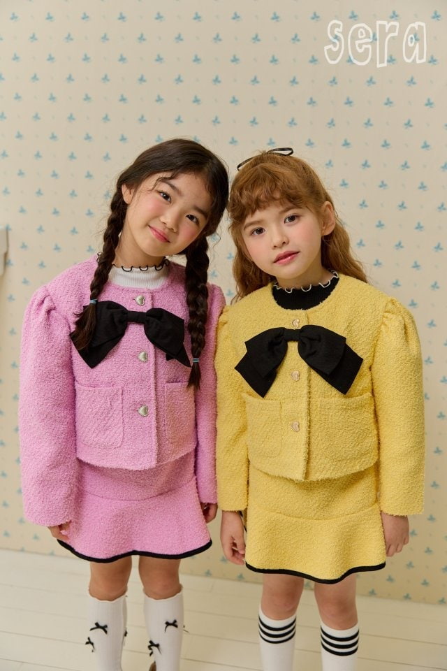 Sera - Korean Children Fashion - #kidzfashiontrend - Ribbon Tweed Jacket - 7