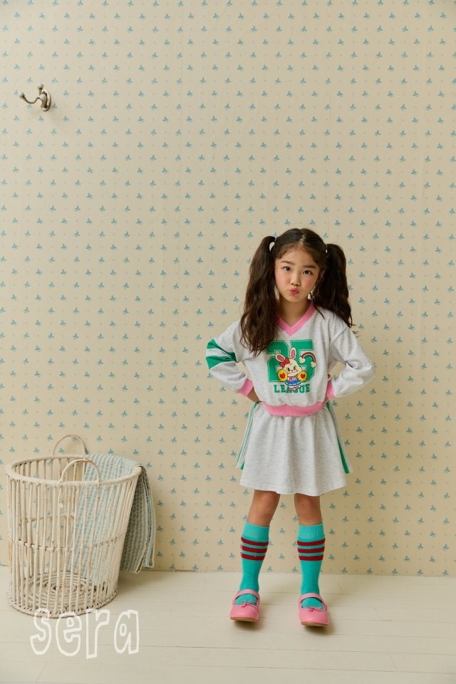 Sera - Korean Children Fashion - #littlefashionista - V Neck Number Skirt Set - 6