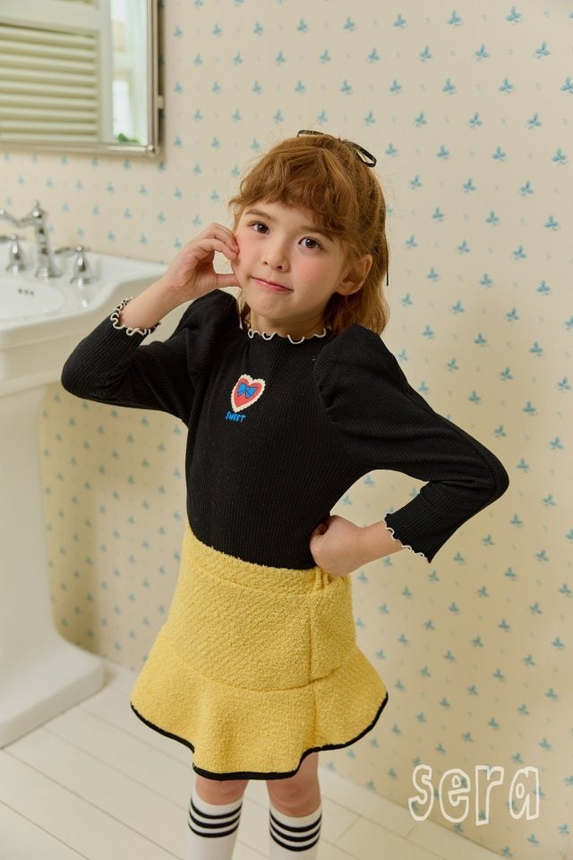 Sera - Korean Children Fashion - #littlefashionista - Rib Heart Puff Tee - 7