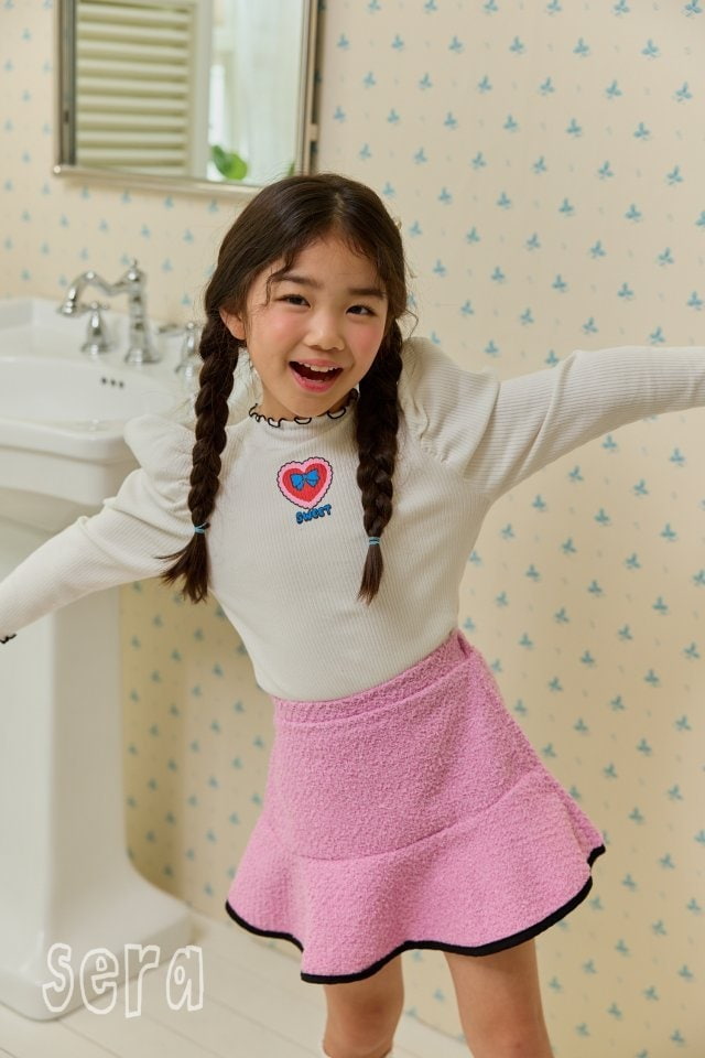 Sera - Korean Children Fashion - #magicofchildhood - Rib Heart Puff Tee - 8