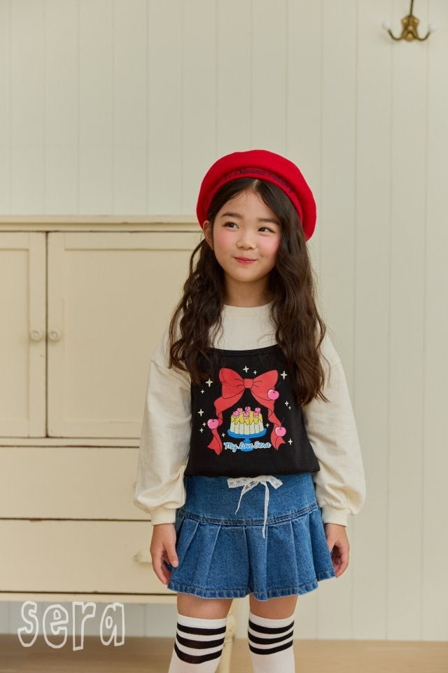 Sera - Korean Children Fashion - #littlefashionista - Lace Denim Pleats Skirt - 4