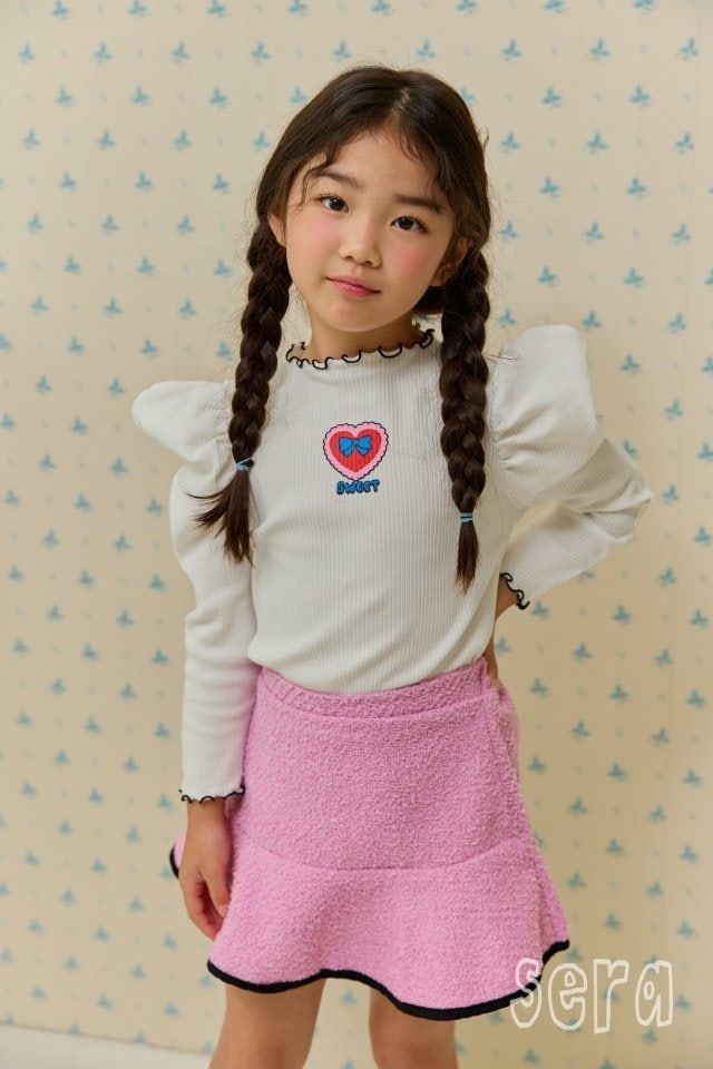 Sera - Korean Children Fashion - #minifashionista - Rib Heart Puff Tee - 9