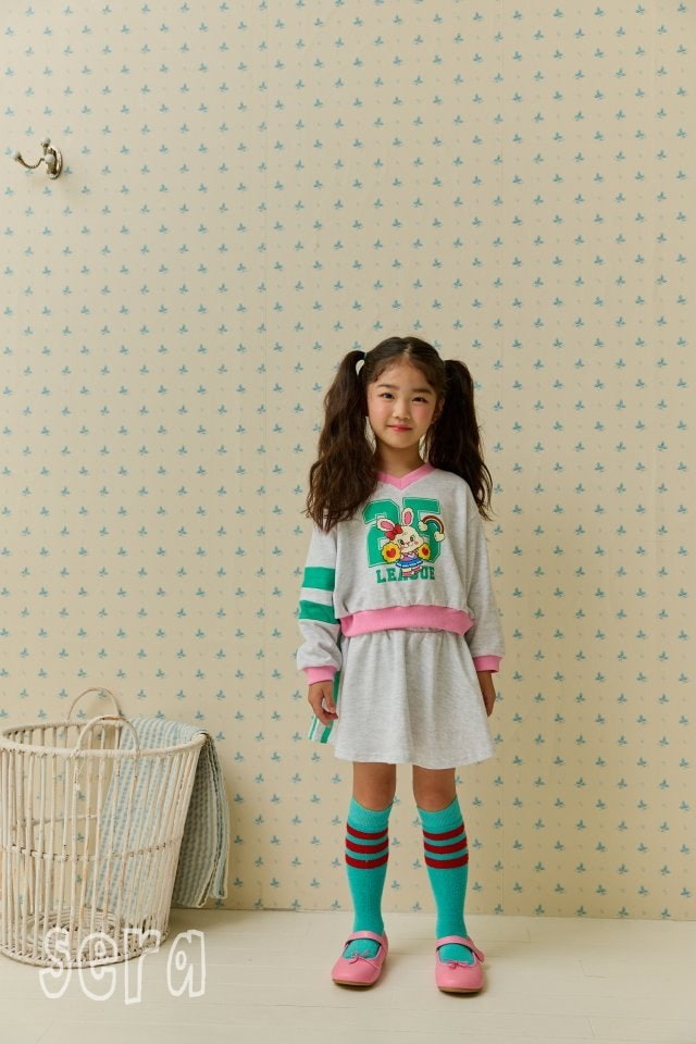 Sera - Korean Children Fashion - #prettylittlegirls - V Neck Number Skirt Set - 9