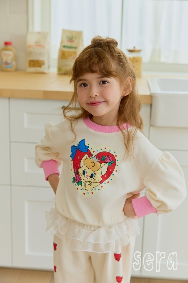 Sera - Korean Children Fashion - #prettylittlegirls - Heart Cat Puff Sweatshirts - 8