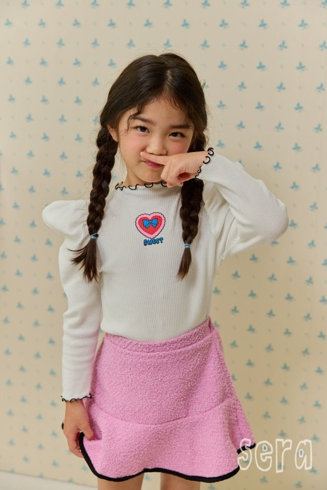 Sera - Korean Children Fashion - #prettylittlegirls - Rib Heart Puff Tee - 10