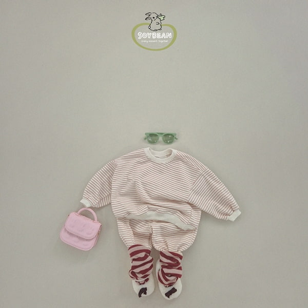 Soybean - Korean Children Fashion - #Kfashion4kids - Stripe Top Bottom Set - 3