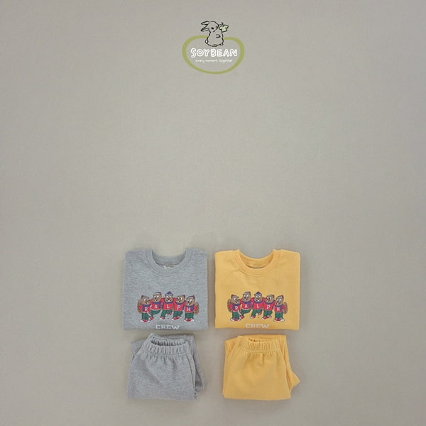 Soybean - Korean Children Fashion - #Kfashion4kids - Beaver Crew Top Bottom Set - 5