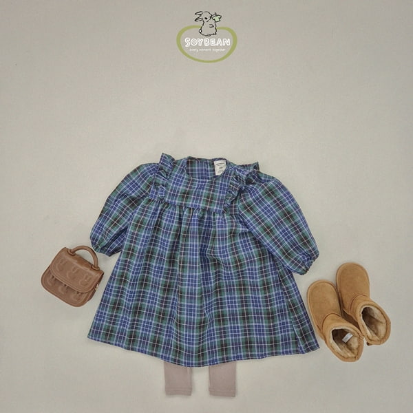 Soybean - Korean Children Fashion - #Kfashion4kids - Overfit Check Girl One-piece - 11