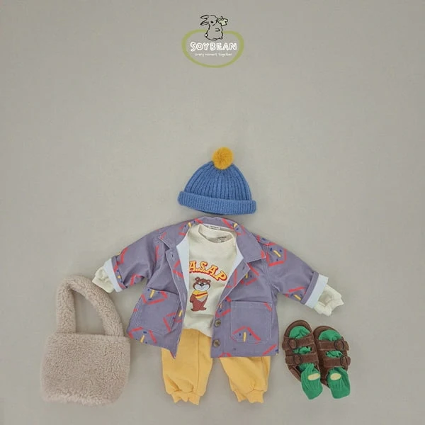 Soybean - Korean Children Fashion - #Kfashion4kids - Cartoon Bear Top Bottom Set - 5