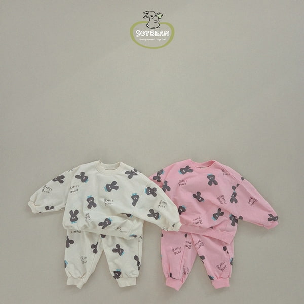 Soybean - Korean Children Fashion - #childofig - Black Rabbit Top Bottom Set