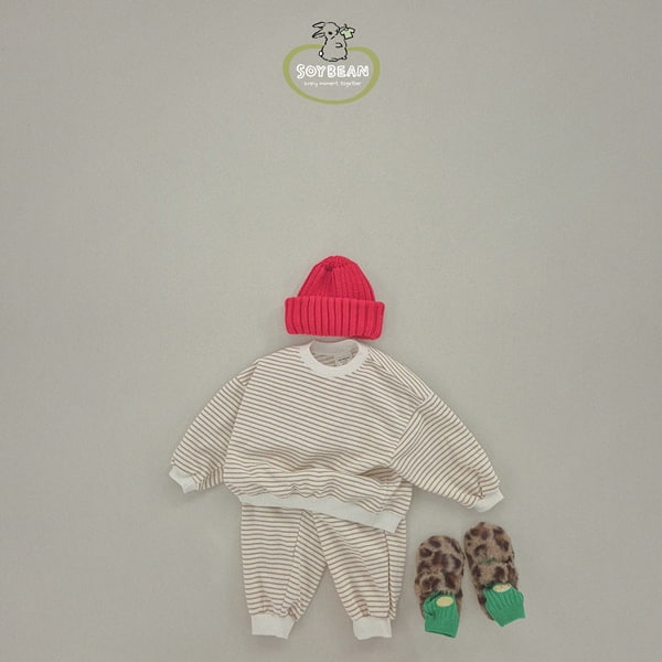 Soybean - Korean Children Fashion - #childofig - Stripe Top Bottom Set - 8