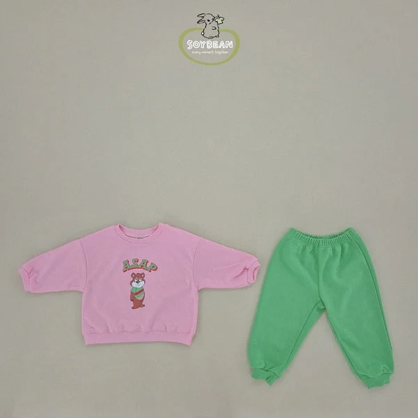 Soybean - Korean Children Fashion - #childofig - Cartoon Bear Top Bottom Set - 10