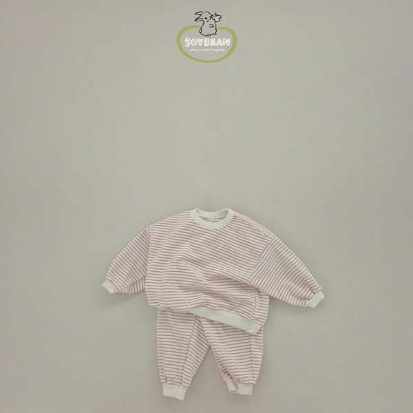 Soybean - Korean Children Fashion - #childrensboutique - Stripe Top Bottom Set - 10