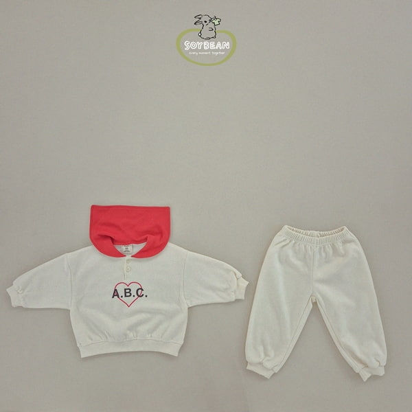 Soybean - Korean Children Fashion - #childrensboutique - Heart Sailor Top Bottom Set - 9