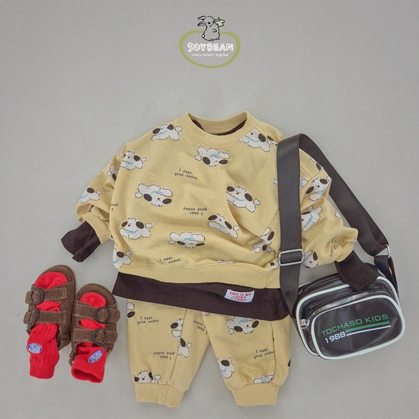 Soybean - Korean Children Fashion - #designkidswear - Puppy Top Bottom Set - 11