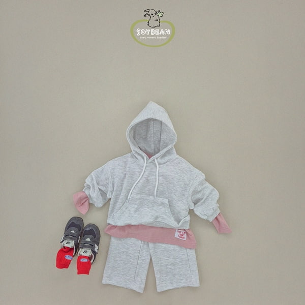 Soybean - Korean Children Fashion - #discoveringself - Hood Wide Top Bottom Set - 3