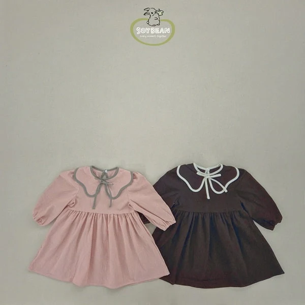 Soybean - Korean Children Fashion - #discoveringself - Point Ribbon One-piece