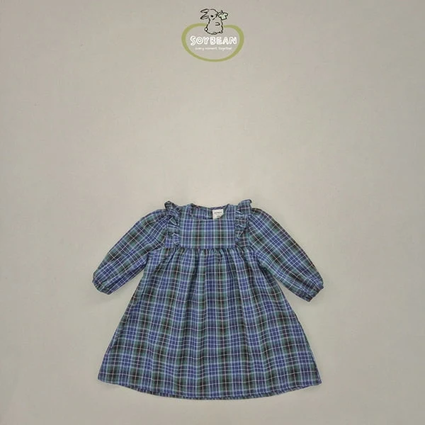 Soybean - Korean Children Fashion - #fashionkids - Overfit Check Girl One-piece - 7