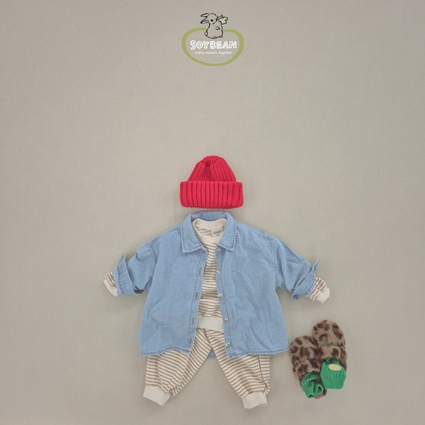 Soybean - Korean Children Fashion - #kidsshorts - Loosefit Denim Shirt - 3