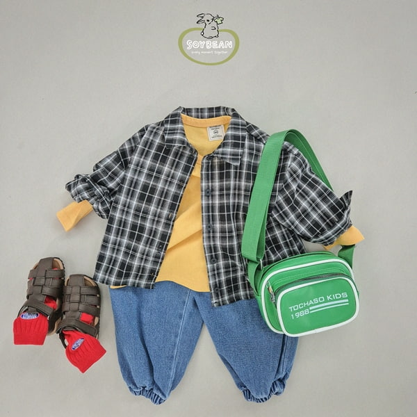 Soybean - Korean Children Fashion - #kidsshorts - Boxy Check Shirt - 11