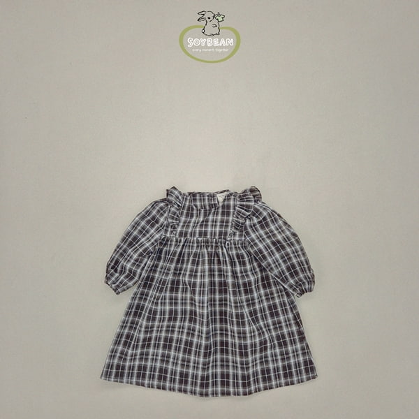 Soybean - Korean Children Fashion - #kidsshorts - Overfit Check Girl One-piece - 8