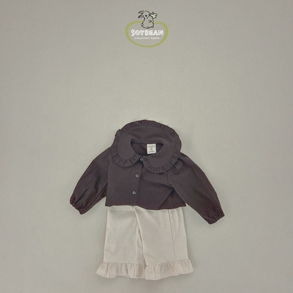 Soybean - Korean Children Fashion - #kidzfashiontrend - Bottom Frill Cotton Pants - 8